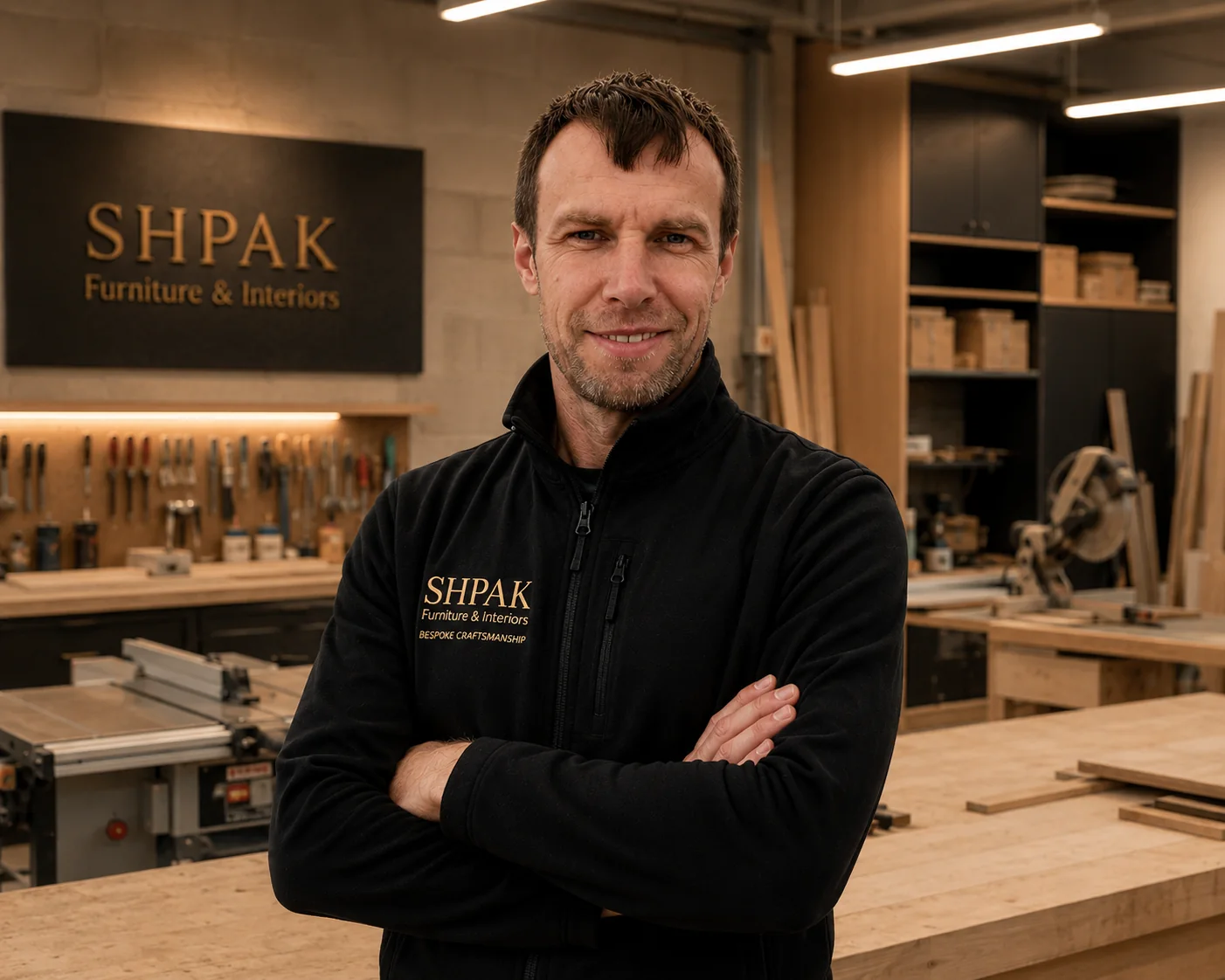 Igor Shpak in the furniture workshop
